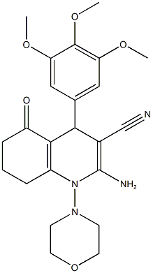 2-amino-1-(4-morpholinyl)-5-oxo-4-(3,4,5-trimethoxyphenyl)-1,4,5,6,7,8-hexahydro-3-quinolinecarbonitrile 구조식 이미지