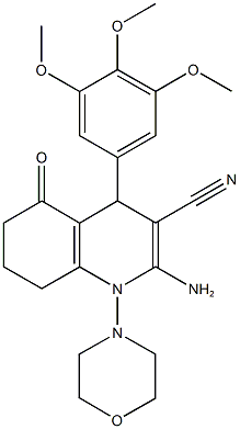 2-amino-1-(4-morpholinyl)-5-oxo-4-(3,4,5-trimethoxyphenyl)-1,4,5,6,7,8-hexahydro-3-quinolinecarbonitrile Structure