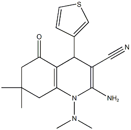 2-amino-1-(dimethylamino)-7,7-dimethyl-5-oxo-4-(3-thienyl)-1,4,5,6,7,8-hexahydro-3-quinolinecarbonitrile 구조식 이미지