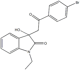 3-[2-(4-bromophenyl)-2-oxoethyl]-1-ethyl-3-hydroxy-1,3-dihydro-2H-indol-2-one Structure