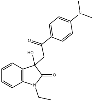 3-{2-[4-(dimethylamino)phenyl]-2-oxoethyl}-1-ethyl-3-hydroxy-1,3-dihydro-2H-indol-2-one 구조식 이미지