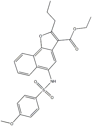 ethyl 5-{[(4-methoxyphenyl)sulfonyl]amino}-2-propylnaphtho[1,2-b]furan-3-carboxylate Structure