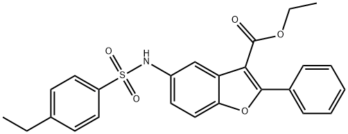 ethyl 5-{[(4-ethylphenyl)sulfonyl]amino}-2-phenyl-1-benzofuran-3-carboxylate 구조식 이미지