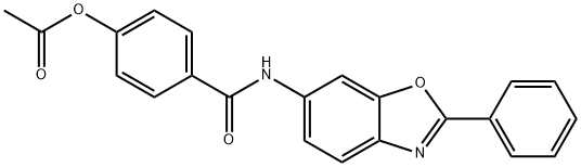 4-{[(2-phenyl-1,3-benzoxazol-6-yl)amino]carbonyl}phenyl acetate Structure