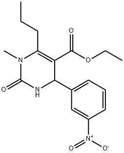 ethyl 4-{3-nitrophenyl}-1-methyl-2-oxo-6-propyl-1,2,3,4-tetrahydro-5-pyrimidinecarboxylate 구조식 이미지
