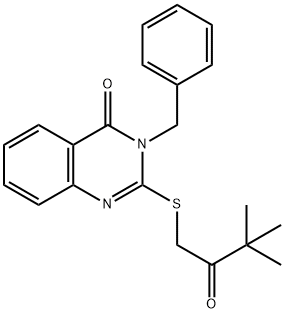 3-benzyl-2-[(3,3-dimethyl-2-oxobutyl)sulfanyl]-4(3H)-quinazolinone 구조식 이미지