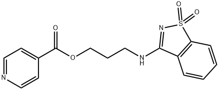 3-[(1,1-dioxido-1,2-benzisothiazol-3-yl)amino]propyl isonicotinate Structure