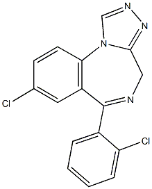 8-chloro-6-(2-chlorophenyl)-4H-[1,2,4]triazolo[4,3-a][1,4]benzodiazepine Structure