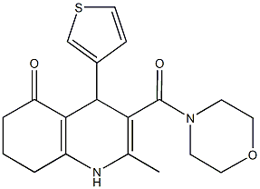 2-methyl-3-(4-morpholinylcarbonyl)-4-(3-thienyl)-4,6,7,8-tetrahydro-5(1H)-quinolinone 구조식 이미지