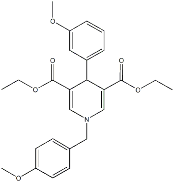 diethyl 1-(4-methoxybenzyl)-4-(3-methoxyphenyl)-1,4-dihydro-3,5-pyridinedicarboxylate Structure