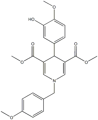 dimethyl 4-(3-hydroxy-4-methoxyphenyl)-1-(4-methoxybenzyl)-1,4-dihydro-3,5-pyridinedicarboxylate Structure