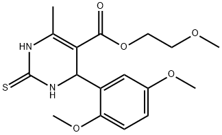 2-methoxyethyl 4-(2,5-dimethoxyphenyl)-6-methyl-2-thioxo-1,2,3,4-tetrahydropyrimidine-5-carboxylate Structure