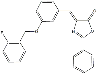 4-{3-[(2-fluorobenzyl)oxy]benzylidene}-2-phenyl-1,3-oxazol-5(4H)-one 구조식 이미지
