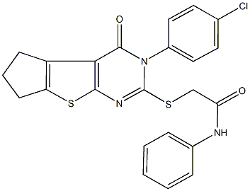 2-{[3-(4-chlorophenyl)-4-oxo-3,5,6,7-tetrahydro-4H-cyclopenta[4,5]thieno[2,3-d]pyrimidin-2-yl]sulfanyl}-N-phenylacetamide Structure