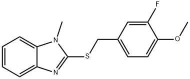 2-[(3-fluoro-4-methoxybenzyl)sulfanyl]-1-methyl-1H-benzimidazole 구조식 이미지