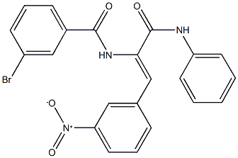 N-(1-(anilinocarbonyl)-2-{3-nitrophenyl}vinyl)-3-bromobenzamide Structure