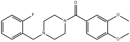 1-(3,4-dimethoxybenzoyl)-4-(2-fluorobenzyl)piperazine Structure