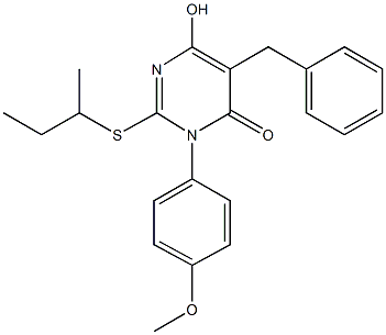 5-benzyl-2-(sec-butylsulfanyl)-6-hydroxy-3-(4-methoxyphenyl)-4(3H)-pyrimidinone 구조식 이미지