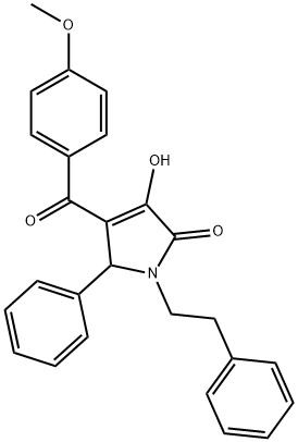 3-hydroxy-4-(4-methoxybenzoyl)-5-phenyl-1-(2-phenylethyl)-1,5-dihydro-2H-pyrrol-2-one Structure