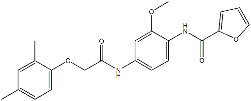 N-(4-{[(2,4-dimethylphenoxy)acetyl]amino}-2-methoxyphenyl)-2-furamide Structure