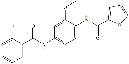 N-{4-[(2-chlorobenzoyl)amino]-2-methoxyphenyl}-2-furamide 구조식 이미지