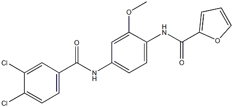 N-{4-[(3,4-dichlorobenzoyl)amino]-2-methoxyphenyl}-2-furamide Structure