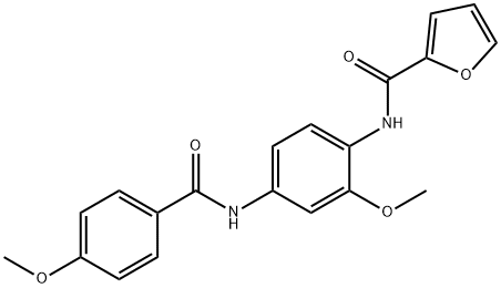 N-{2-methoxy-4-[(4-methoxybenzoyl)amino]phenyl}-2-furamide 구조식 이미지