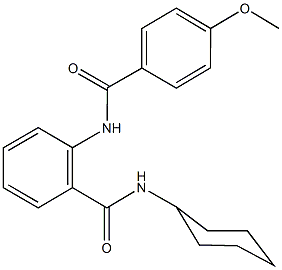 N-cyclohexyl-2-[(4-methoxybenzoyl)amino]benzamide 구조식 이미지