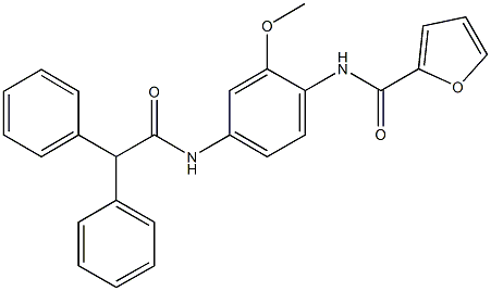 N-{4-[(diphenylacetyl)amino]-2-methoxyphenyl}-2-furamide Structure