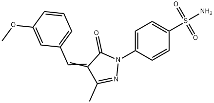 4-[4-(3-methoxybenzylidene)-3-methyl-5-oxo-4,5-dihydro-1H-pyrazol-1-yl]benzenesulfonamide 구조식 이미지