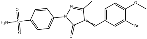 4-[4-(3-bromo-4-methoxybenzylidene)-3-methyl-5-oxo-4,5-dihydro-1H-pyrazol-1-yl]benzenesulfonamide 구조식 이미지