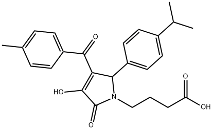 4-[3-hydroxy-5-(4-isopropylphenyl)-4-(4-methylbenzoyl)-2-oxo-2,5-dihydro-1H-pyrrol-1-yl]butanoic acid Structure