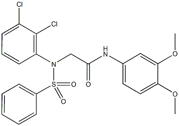 2-[2,3-dichloro(phenylsulfonyl)anilino]-N-(3,4-dimethoxyphenyl)acetamide 구조식 이미지