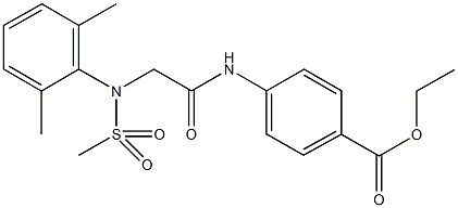 ethyl 4-({[2,6-dimethyl(methylsulfonyl)anilino]acetyl}amino)benzoate Structure