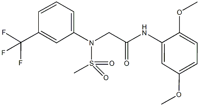 N-(2,5-dimethoxyphenyl)-2-[(methylsulfonyl)-3-(trifluoromethyl)anilino]acetamide 구조식 이미지