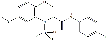 2-[2,5-dimethoxy(methylsulfonyl)anilino]-N-(4-iodophenyl)acetamide Structure