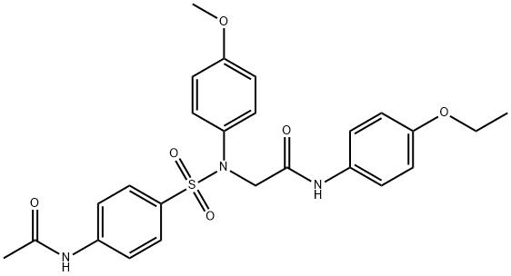 2-({[4-(acetylamino)phenyl]sulfonyl}-4-methoxyanilino)-N-(4-ethoxyphenyl)acetamide 구조식 이미지