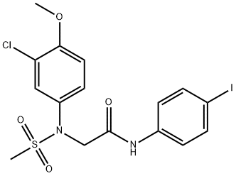 2-[3-chloro-4-methoxy(methylsulfonyl)anilino]-N-(4-iodophenyl)acetamide Structure