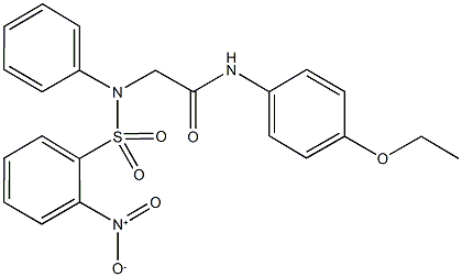 N-(4-ethoxyphenyl)-2-[({2-nitrophenyl}sulfonyl)anilino]acetamide Structure