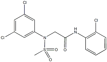 N-(2-chlorophenyl)-2-[3,5-dichloro(methylsulfonyl)anilino]acetamide Structure