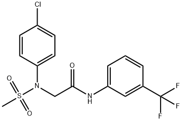 2-[4-chloro(methylsulfonyl)anilino]-N-[3-(trifluoromethyl)phenyl]acetamide Structure