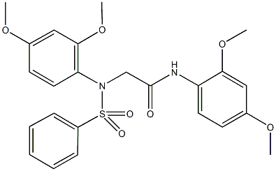 N-(2,4-dimethoxyphenyl)-2-[2,4-dimethoxy(phenylsulfonyl)anilino]acetamide Structure