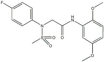 N-(2,5-dimethoxyphenyl)-2-[4-fluoro(methylsulfonyl)anilino]acetamide 구조식 이미지