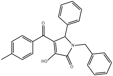 1-benzyl-3-hydroxy-4-(4-methylbenzoyl)-5-phenyl-1,5-dihydro-2H-pyrrol-2-one 구조식 이미지