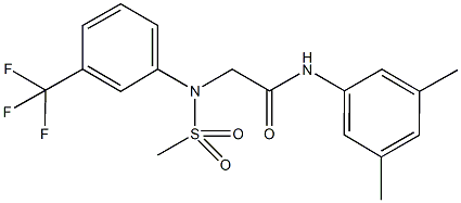 N-(3,5-dimethylphenyl)-2-[(methylsulfonyl)-3-(trifluoromethyl)anilino]acetamide 구조식 이미지