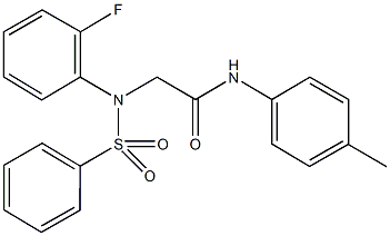 2-[2-fluoro(phenylsulfonyl)anilino]-N-(4-methylphenyl)acetamide Structure