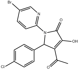 4-acetyl-1-(5-bromo-2-pyridinyl)-5-(4-chlorophenyl)-3-hydroxy-1,5-dihydro-2H-pyrrol-2-one 구조식 이미지