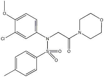 N-(3-chloro-4-methoxyphenyl)-4-methyl-N-[2-(4-morpholinyl)-2-oxoethyl]benzenesulfonamide 구조식 이미지