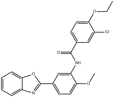 N-[5-(1,3-benzoxazol-2-yl)-2-methoxyphenyl]-3-chloro-4-ethoxybenzamide 구조식 이미지