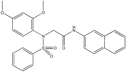 2-[2,4-dimethoxy(phenylsulfonyl)anilino]-N-(2-naphthyl)acetamide 구조식 이미지